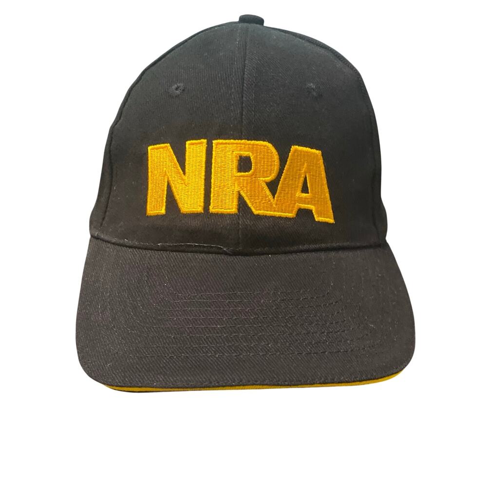 NRA Embroidered Black Yellow Adjustable Strapback Hat Dad Cap USA Flag 2A Hunt